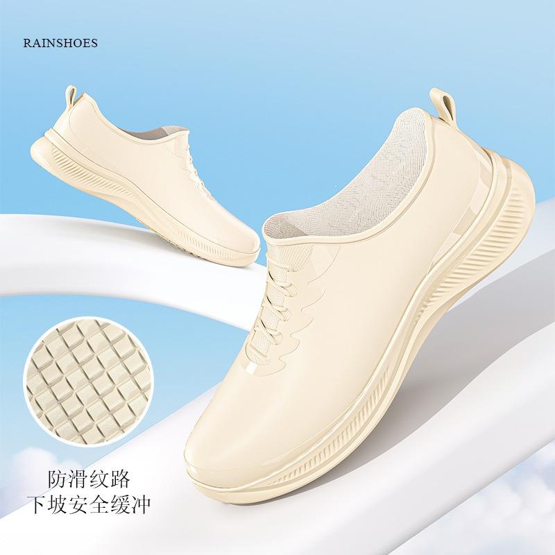 Spring and Autumn Low-top Rain Shoes Fashionable Women's Glove Shoes Flat Non-slip Kitchen Water Shoes Chef Shoes Ingot Shoes Women's Shoes
