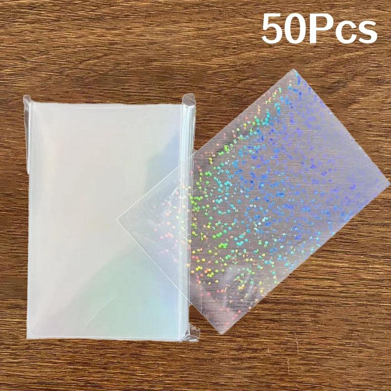 50Pcs 65*90MM Little Stars Laser Flashing Card Sleeves Protector Clear Protector Cards Photocard Protector Film