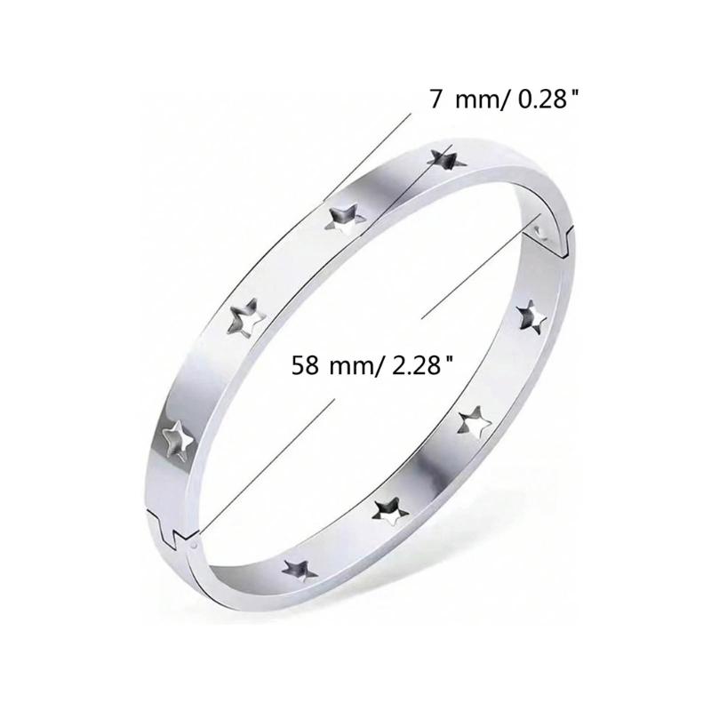 Chic Bracelet Wrist Jewelry Hollow Star Bangle Suitable for Fashionable Outfit