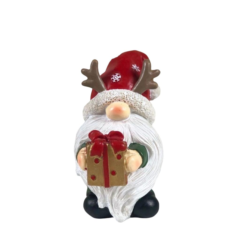 Świąteczne Dekoracje na Biurko Claus Trzymający Prezenty i Drzewko - Rzemiosło z Żywicy