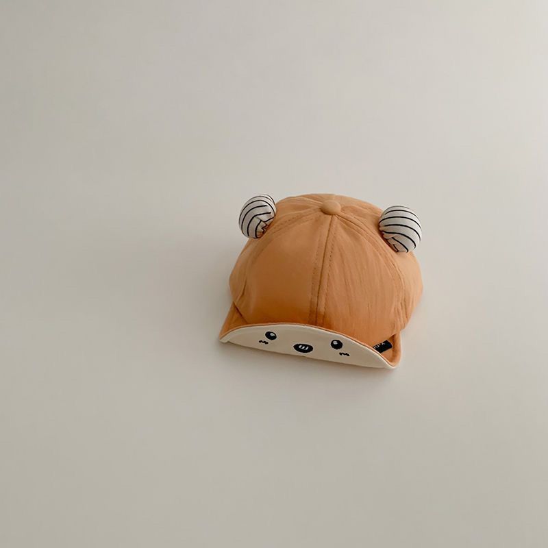 

Бейсболка с мультяшными ушками для младенцев, симпатичная мягкая шляпа от солнца для маленьких мальчиков и девочек, летние однотонные козырьки для детей с козырьком хаки