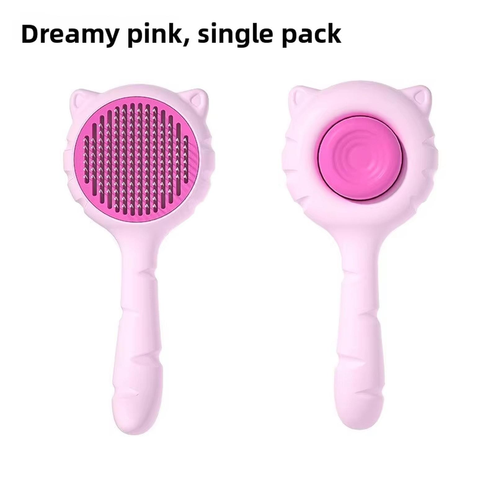 

Grooming Kit Deshedding Brush Comb and Nail Clippers for Long Haired Cats Pet Combs one size рожевий