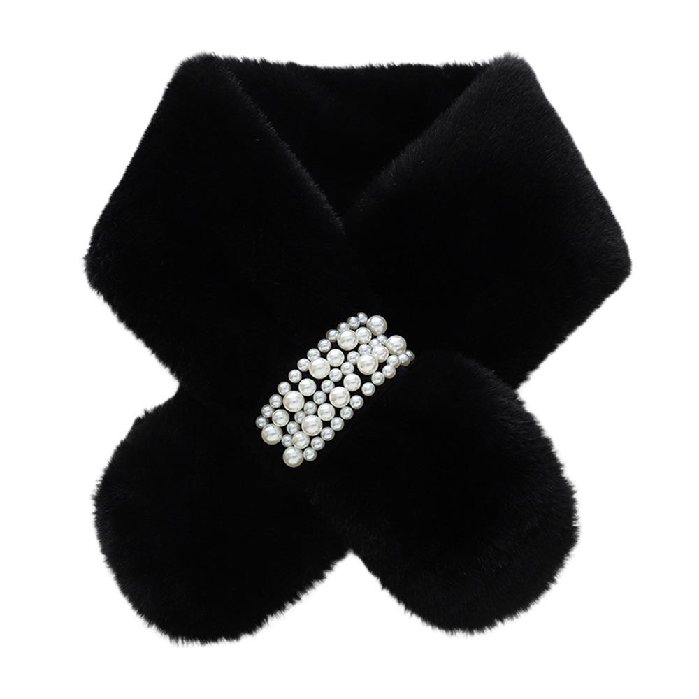 Soft Pearl Plush Scarf Faux Rabbit Fur Korean Style Scarf Cute Faux Fur Scarf Winter Keep Warm