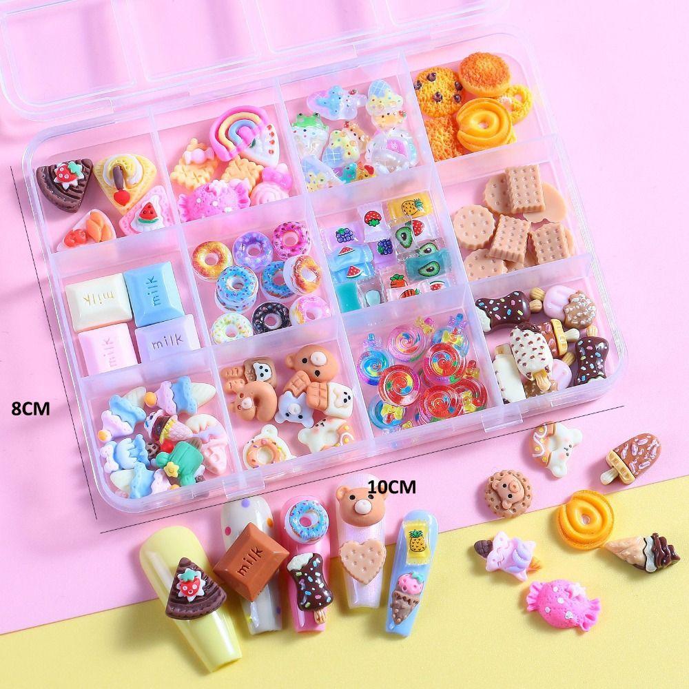 Lollipop Bead Butterfly Nail Art Decorations Flowers Candy Nail Accessories  DIY Manicure