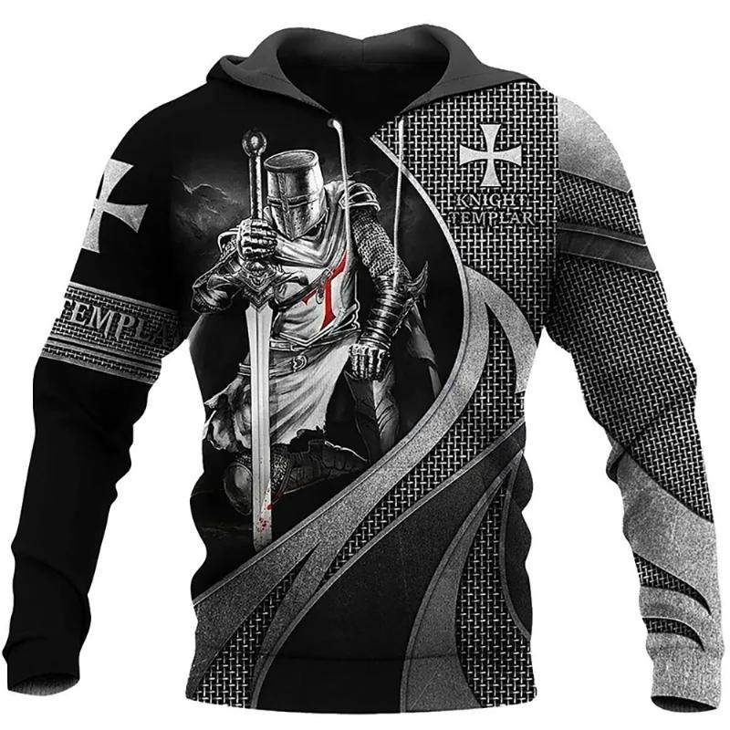 Mikiny Knight Templar Armor Jesus God Guard Cavalier Mikiny s 3D potiskem Muži Ženy Mikina s kapucí nadměrných velikostí Dětský svetr Oblečení
