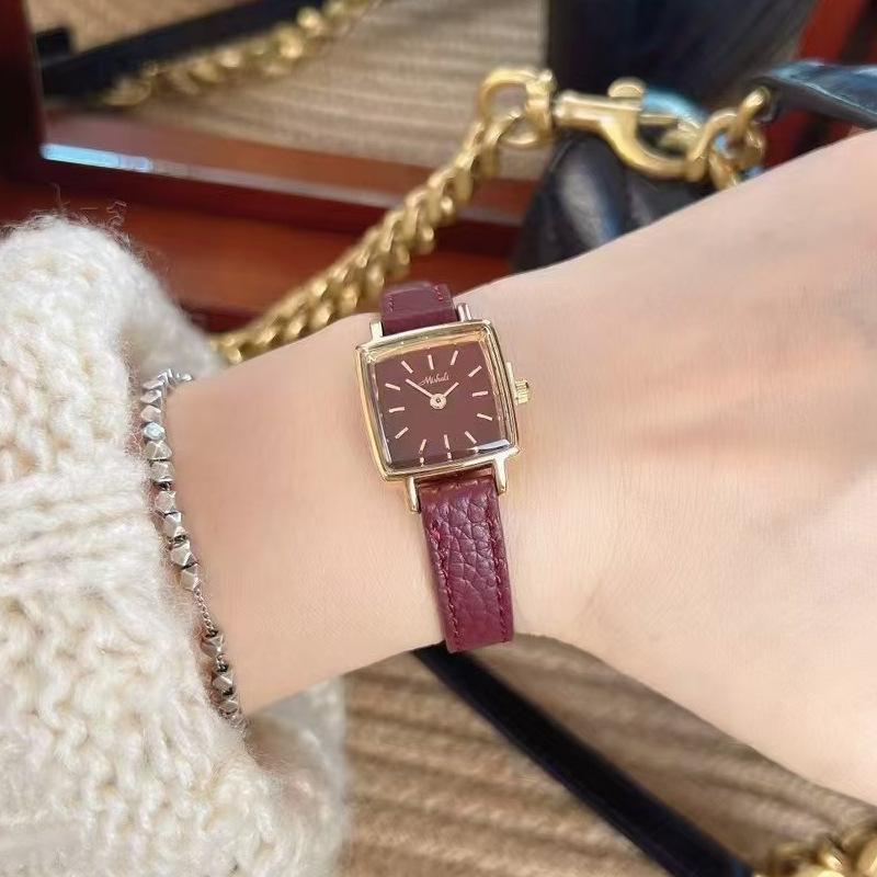 Watch Gold Angola Red Ladies Square Ladies Niche Light Luxury Retro Women'S Watch