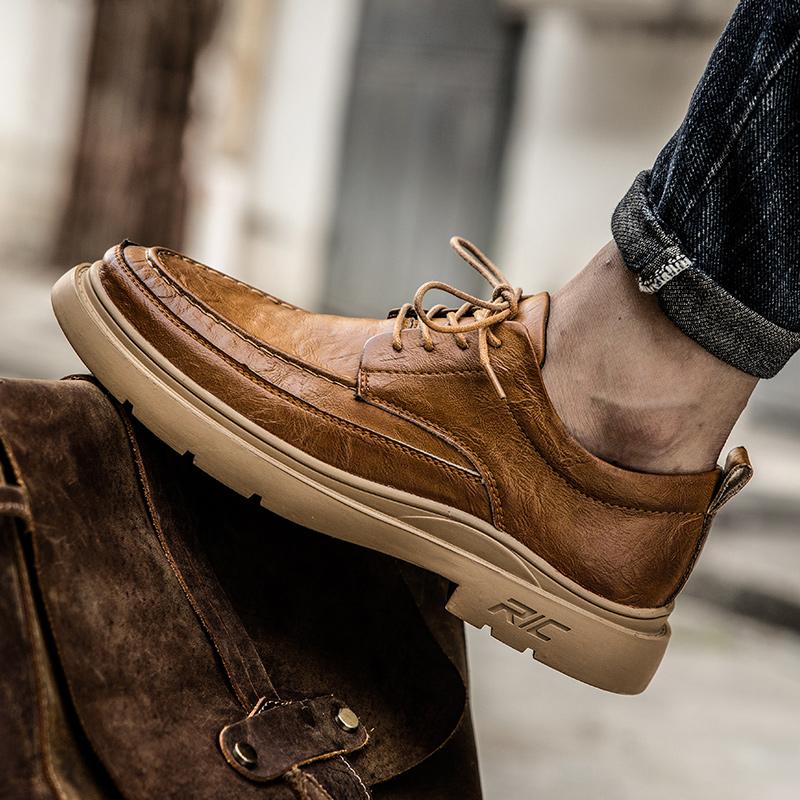 38-45 Scarpe in pelle casual alla moda in pelle antiscivolo resistenti all'usura di alta qualità Scarpe basse in pelle da uomo