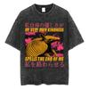 Vintage Washed The Harbinger of Awkward Situations T-shirts Weirdcore Japanese Funny Graphic T Shirt Men's Harajuku T-sh817