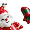 Festive Alloy Ear Accessories 1 Pair Christmas Earrings for Women, Santa Claus Jingle Bell Bow Oil Dripping Jewelry Stud Earrings, Holiday Xmas Party,