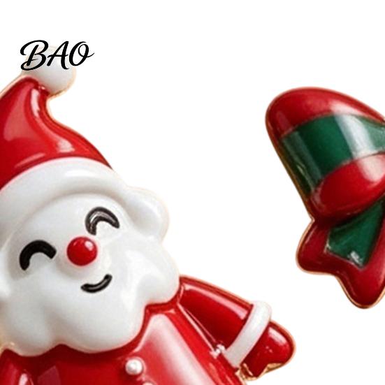 Festive Alloy Ear Accessories 1 Pair Christmas Earrings for Women, Santa Claus Jingle Bell Bow Oil Dripping Jewelry Stud Earrings, Holiday Xmas Party,