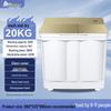 Dual Tub Semi-Automatic Washing Machine, 10kg Large Capacity for Dorms & Rentals