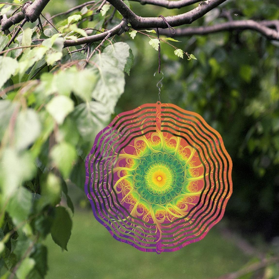

Vibrant 10 Inch Wind Chime with Colorful Geometric Design Perfect for Spring 01A