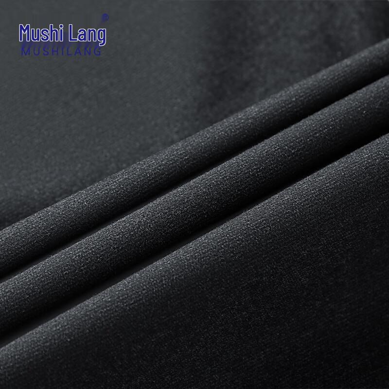 MUSHILANG Men's Wool-Blend Fleece-Lined Straight-Leg Pants