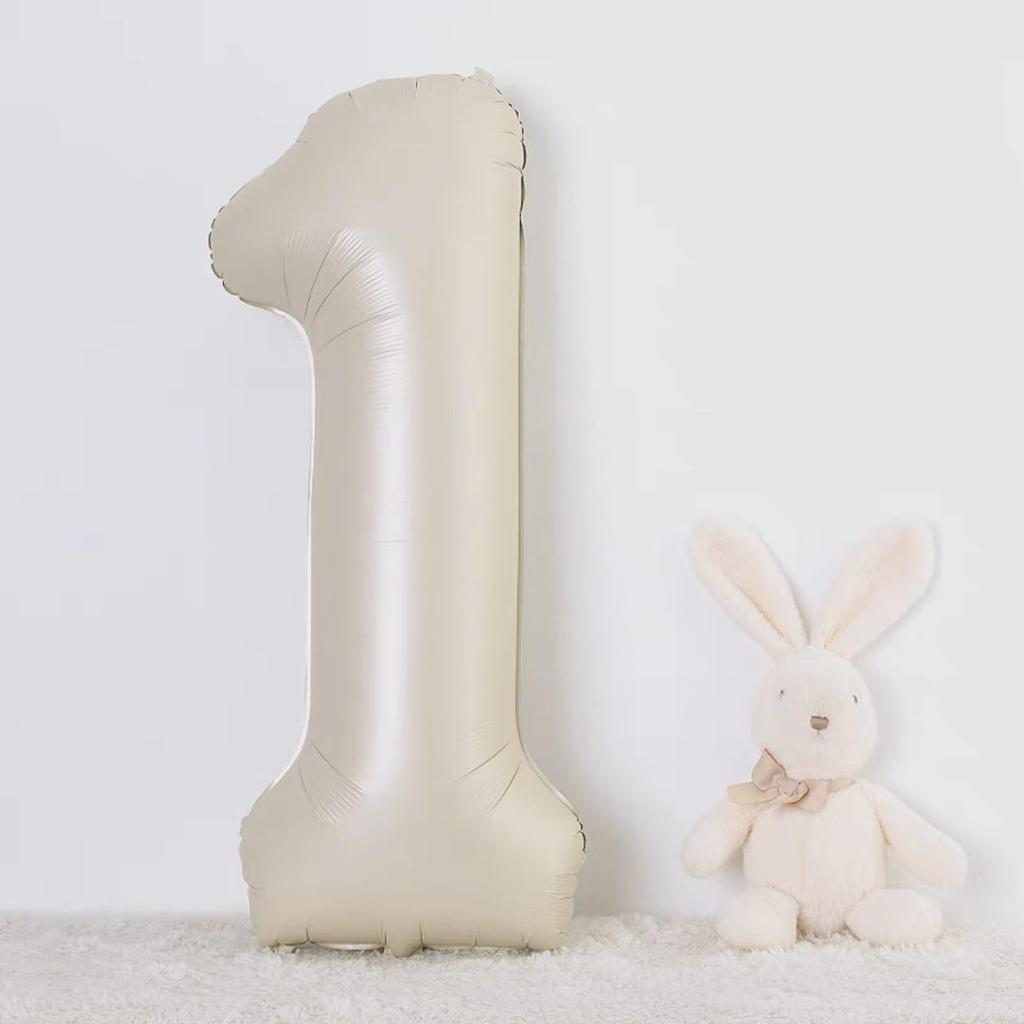 40-Inch Cream Number Balloon for Kids' First Birthday Party Decoration