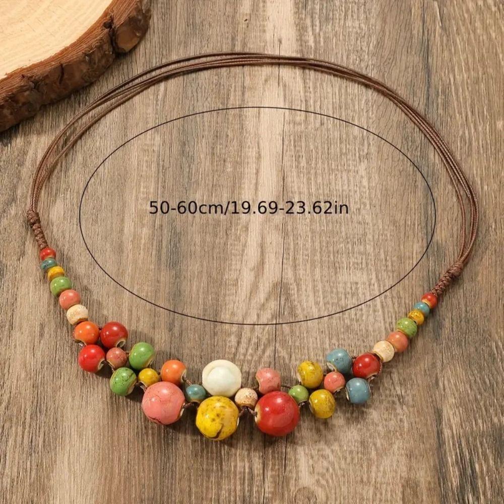 Handmade Boho Vintage Jewelry Multilayer Long Bead Chain Necklace Sweater Chain Necklace  for Women