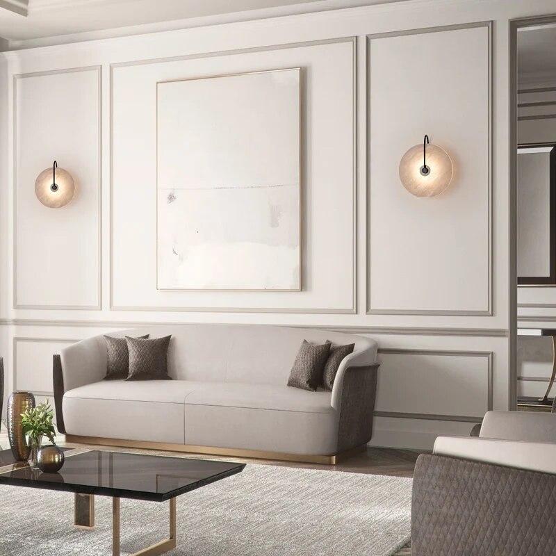 Nordic Living Room Marble Wall Light Modern Minimalist Corridor Background Wall Light Bedroom Bedside Decorative Wall Light