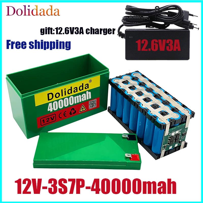 

Новый литиевый аккумулятор 12V40Ah 3S7P 18650 + зарядное устройство 12,6 В 3 А, встроенный сильноточный BMS емкостью 40 Ач, используемый для опрыскивателя, источник питания 12 В
