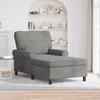 Lounge Chair with Cushions Dark Grey 91 X 157 X 91 Cm Velvet