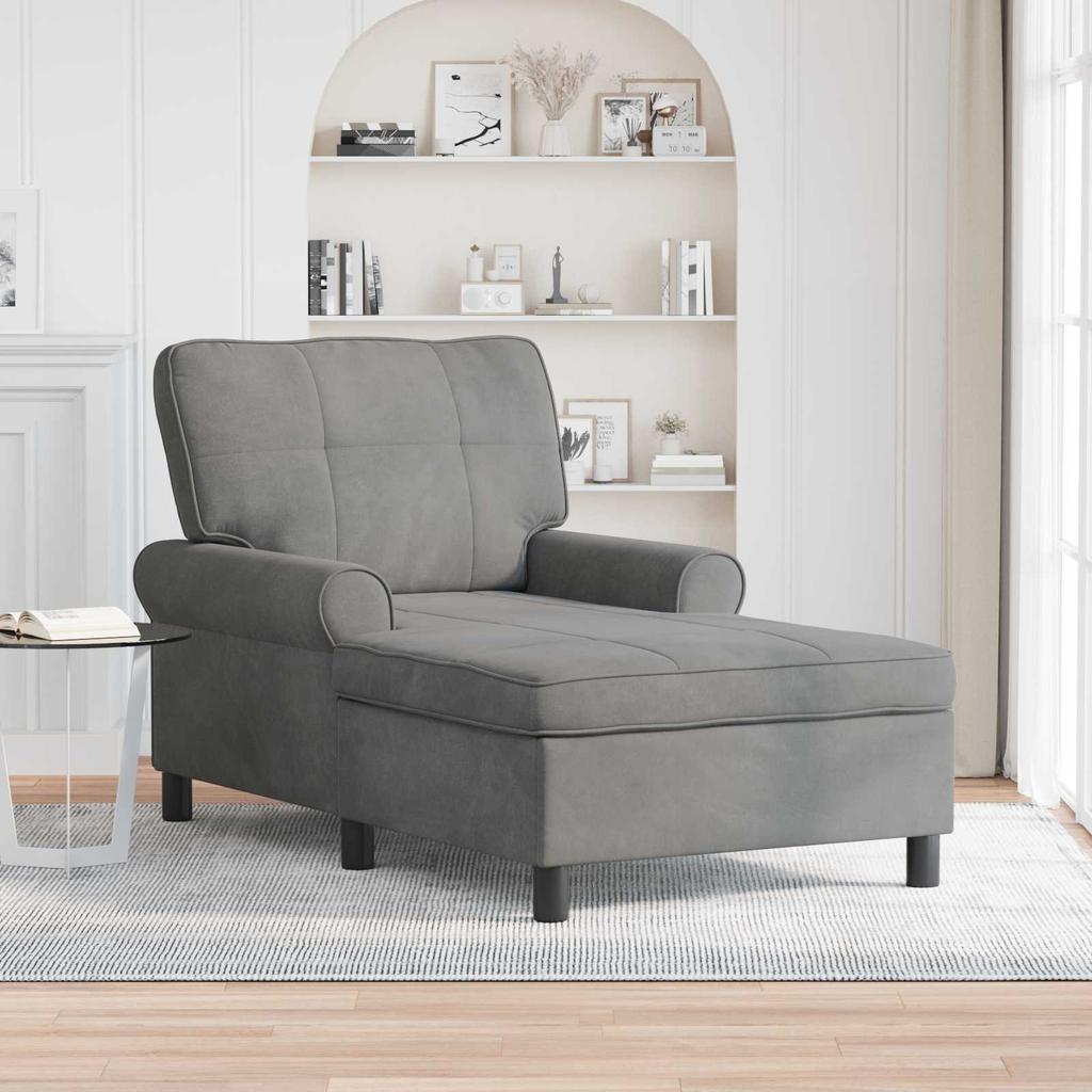 Lounge Chair with Cushions Dark Grey 91 X 157 X 91 Cm Velvet