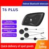 T6 PLUS Motorcycle Helmet Bluetooth Headset Full Duplex Riding Bluetooth Intercom with A Maximum Distance of About 1500 Meters
