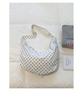 Women's Polka Dot Pleated Crescent Bag