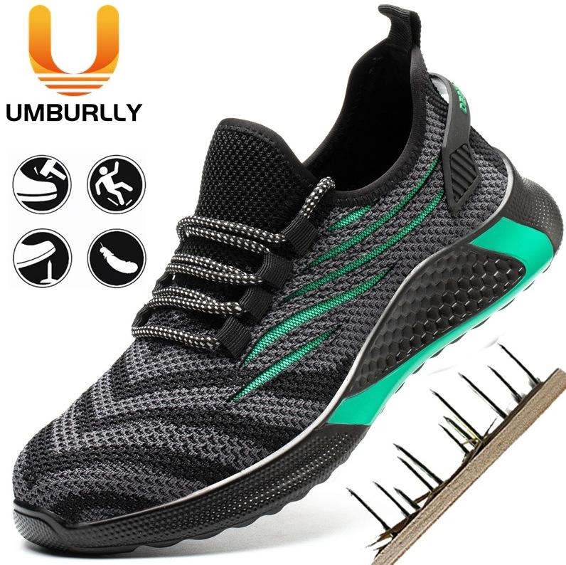 

Fly-woven upper, smash-proof and puncture-proof low-top labor insurance shoes, light and breathable, work safety shoes 35 рожевий