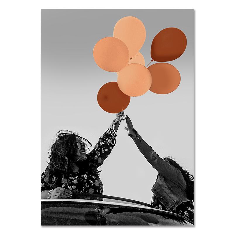 Modern Fashion Eiffel Tower Canvas Painting Landscape Ferris Wheel Balloon Wall Art Posters Tram Road Pictures Living Room Decor