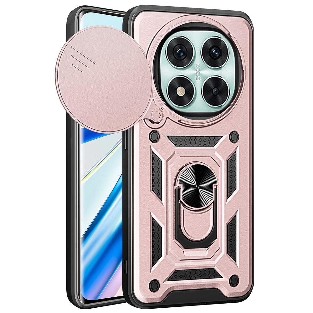 For Xiaomi Redmi Note 14 Pro 5G/Poco X7 5G Case with Slide Camera Lid PC+TPU Kickstand Phone Cover