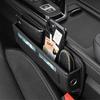 GRAVIX Seat Side Pocket Console Gap Car Storage Car Accessories Storage Pocket Black Small Item Holder Waterproof Driver and Passenger Side Compatible