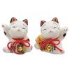Cat and Cat with Gold Cushion Stylish Right Paw for Good Business Grand Opening Feng Shui Money Luck Lucky Anniversary Money-beckoning Human-beckoning