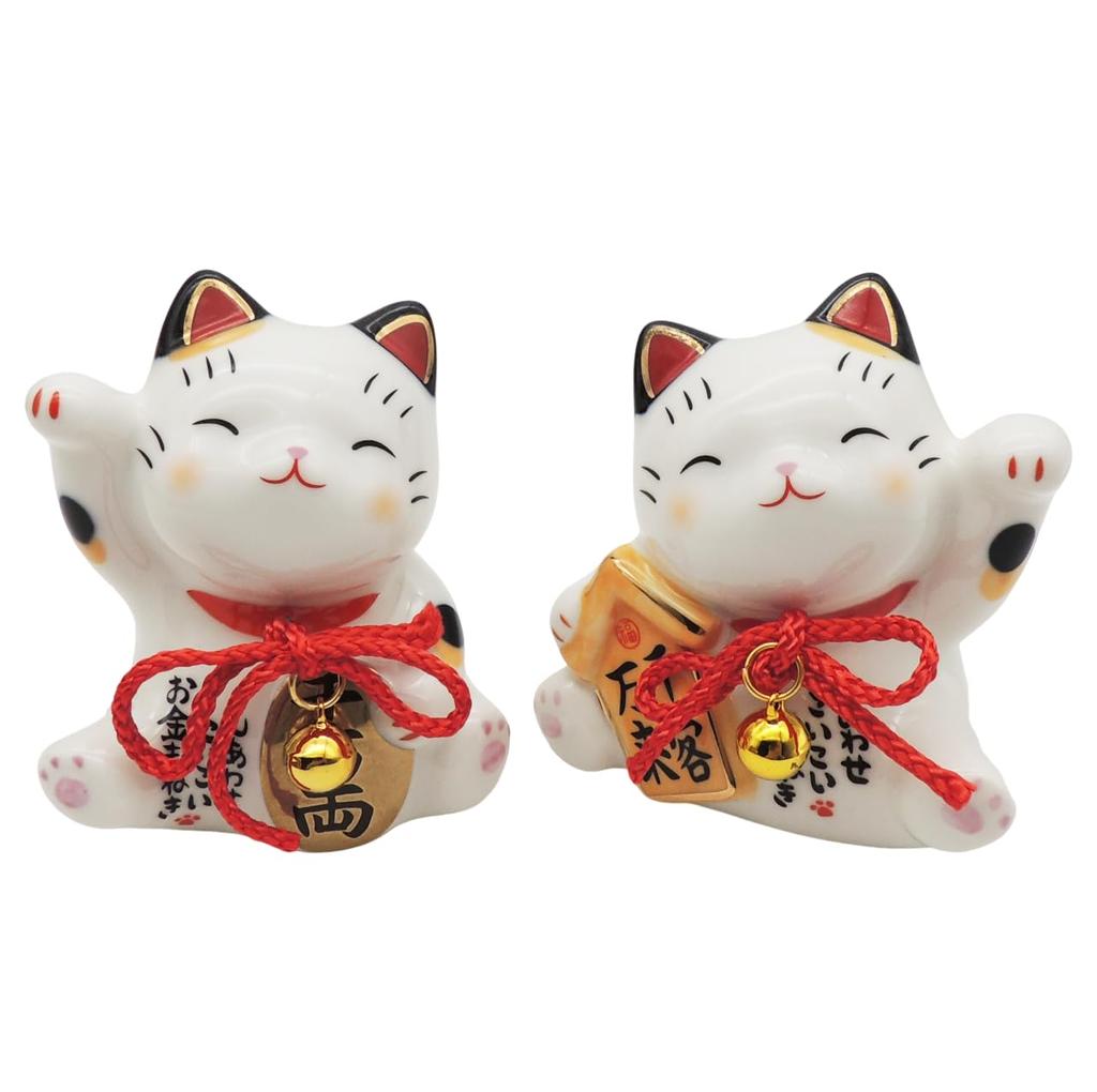 Cat and Cat with Gold Cushion Stylish Right Paw for Good Business Grand Opening Feng Shui Money Luck Lucky Anniversary Money-beckoning Human-beckoning