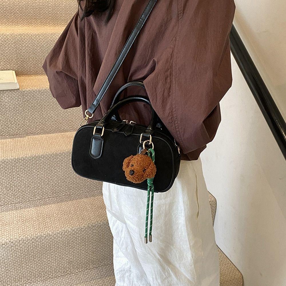 PU Leather PU Bowling Bag Solid Color Small Square Bag Ins Shoulder Bag Girls/Female