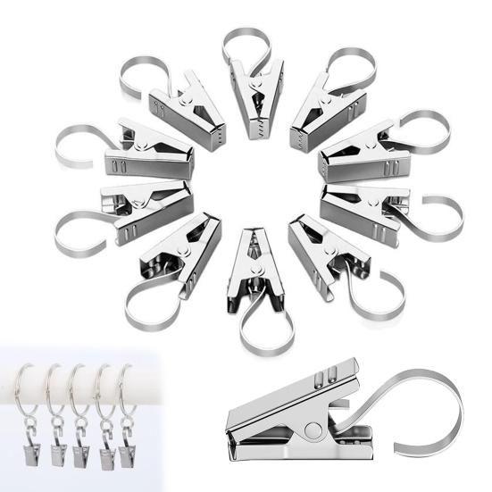 20Pcs Stainless Steel Hooks Clips Rustproof Weather-Resistant Multi-purpose Curtain String Light Hangers S Hooks