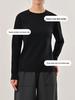 ABOUTSEA Women's Double Yarn Cotton Long Sleeve Round Neck T-shirt - Solid Color, Regular Fit, Casual Early Spring Style.
