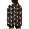 Women's Fashion Casual Christmas Print Round Neck Solid Color Long Sleeve Top