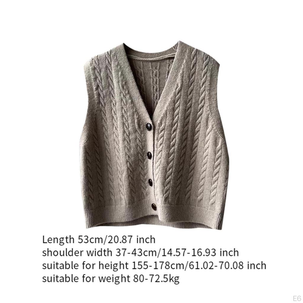Buttoned Knit Vest Dating Retro Fashion Casual Comfortable Sleeveless