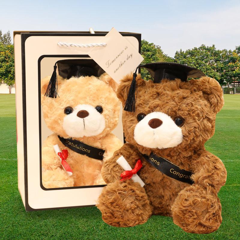 Graduation Teddy Bear Plush Toy - Doctoral Cap, Christmas Gift