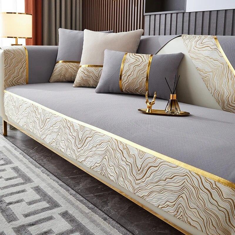 Chenille Jacquard Sofa Mat Covers for Living Room Non-slip Universal Sofa Cushion Slipcovers Pet Kids L Shaped Couch Protector