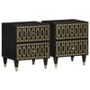 VidaXL Bedside Tables 2 Pcs 40x33x46 Cm Solid Mango Wood, Cabinet, Bedroom Furniture, Telephone Stand, 358319