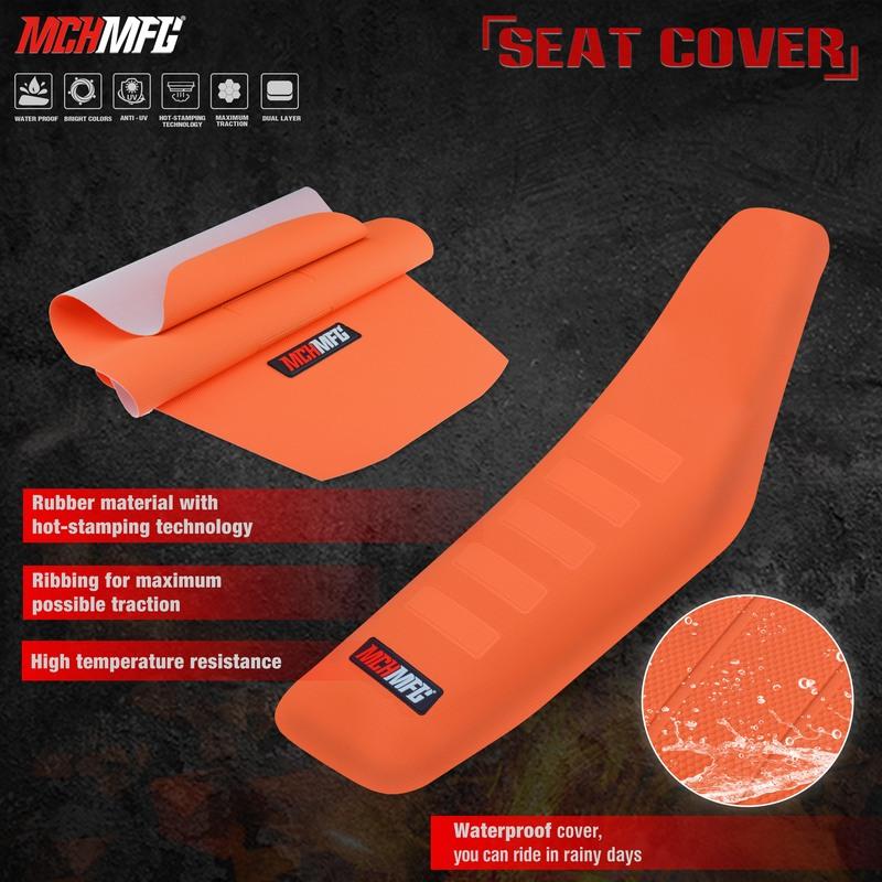 MCHMFG Rib Ribbed Gripper Seat Cover in Waterproof Set Protection Antislip Upset Apply to For SXF EXC KXF CRF YZF WR TC TE