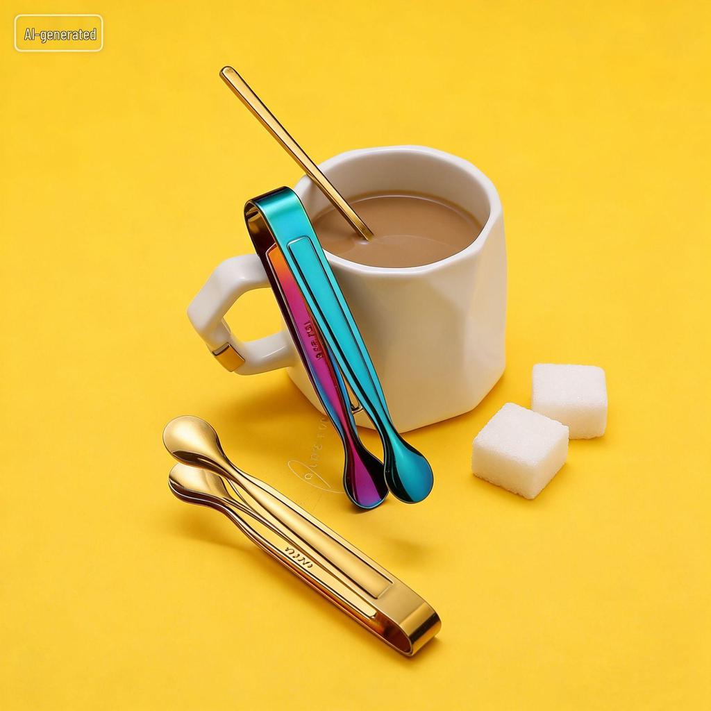 Multi-functional 304 Stainless Steel Ice & Sugar Cube Tongs