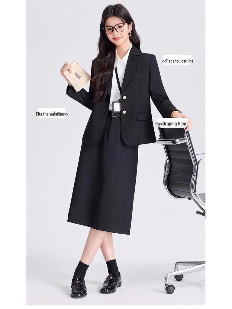 Elegant Women's Slim Fit Spring Business Suit Set - Formal Workwear