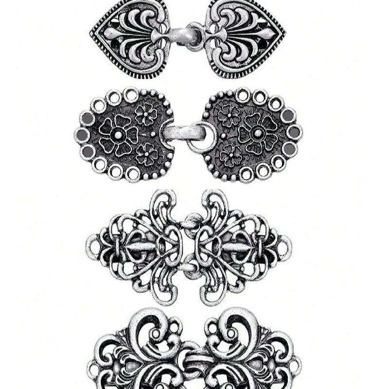 4 Stück Retro Pullover Wirbelclip Umhang Cape Clips Cardigan Broschen Anstecknadeln Schalkragenverschluss Kleid Hemd Brosche Clip Schmuck für Frauen, Neujahrsgeschenke