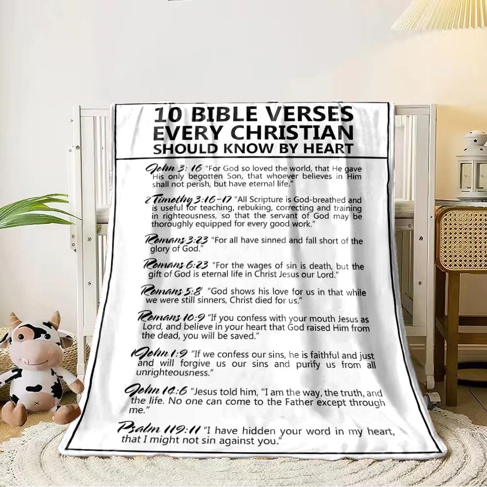 Christian Bible Verses Blanket DesignFlannel blanket for bedroom, living room, sofa, and nap