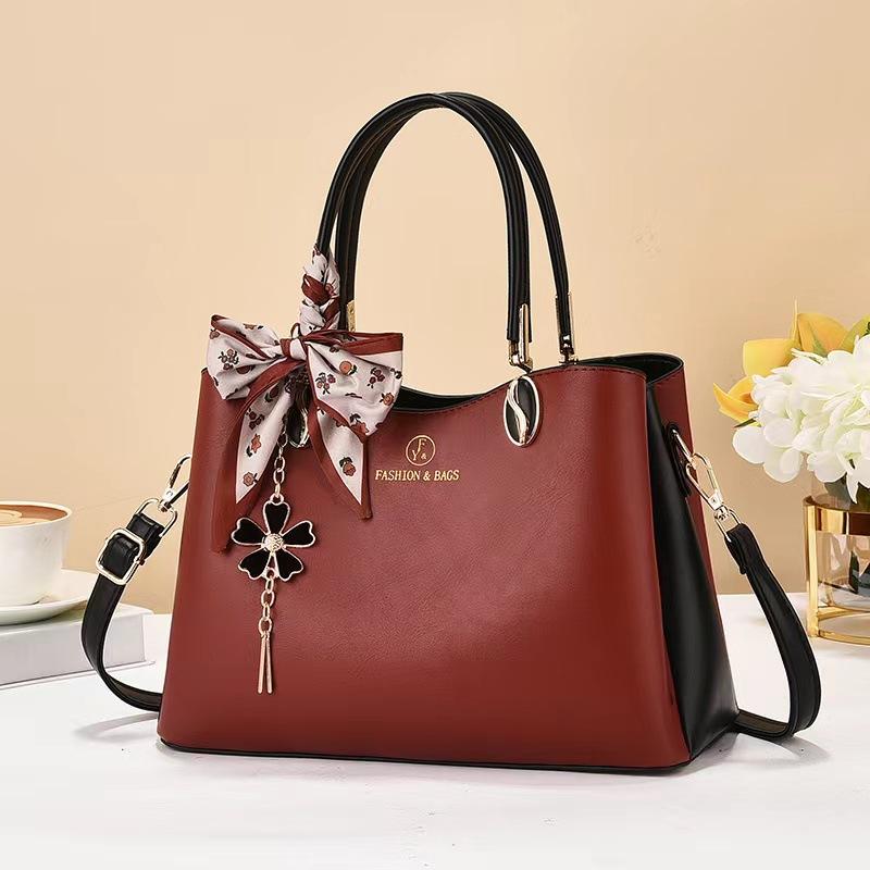 Women's bags send mother atmospheric texture handbags contrasting colors fashionable versatile shoulder bags messenger bags