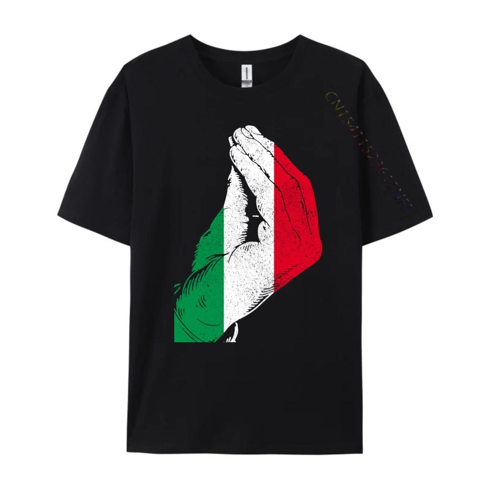 Italy Hand Gesture Italy Flag Pride Free Shippping Clothes Luxury Tshirt Birthday Cute Oversized T Shirt