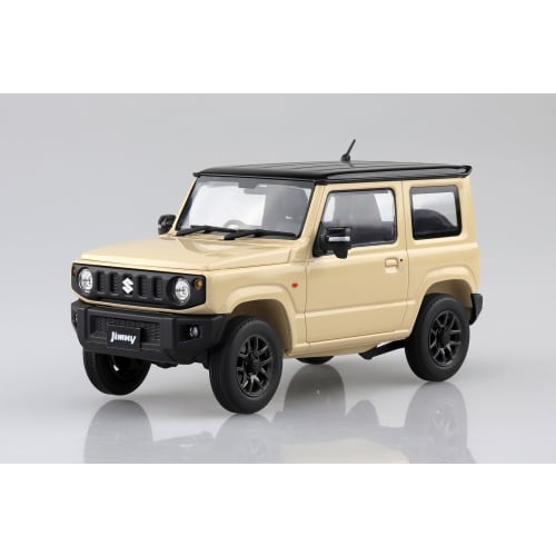 Aoshima Bunka Kyozai 1/24 Scale Rakupla Snap Car Series No.03-CI JB64 Jimny 2018 Chiffon Ivory Metallic Pre-Colored Plastic Model Kit (Car)