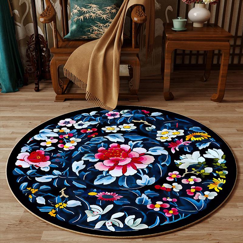 New Chinese Style Circular Carpet Living Room Coffee Table Sofa Bedroom Bedside Carpet