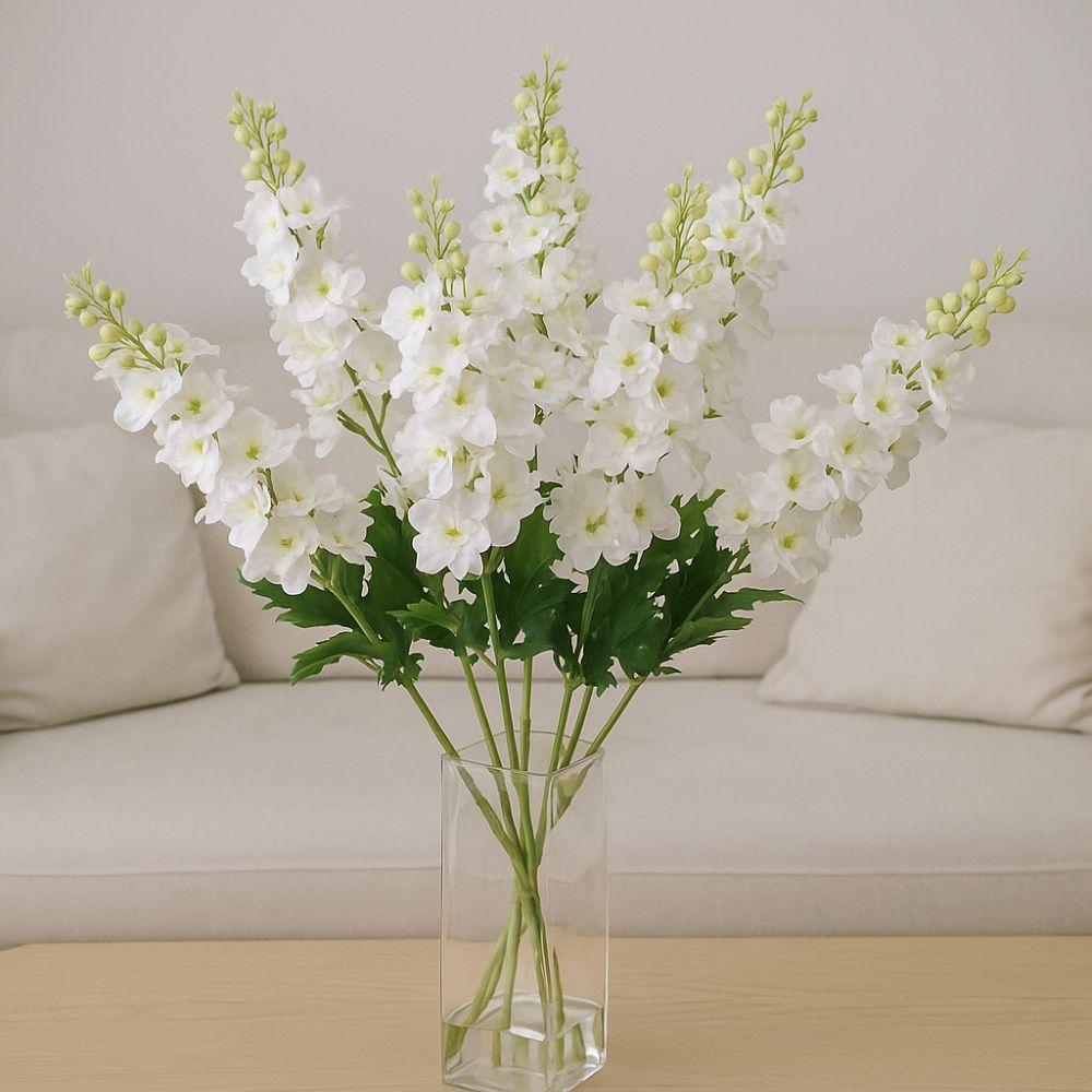 Lifelike Artificial Delphinium Flower 72cm Simulation Flower Delphinium Stem  Christmas Decoration