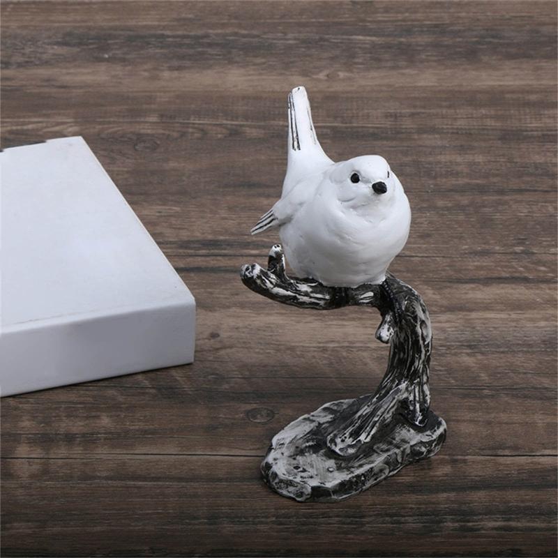 Animal Statue Modern Sculpture for Home Office Desk Decor Resin Birds Figurine Gifts Decorative Birds on Branch Statue